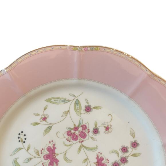 NEW Grace Teaware Pink Corn Flower 8” Salad Dessert Plates Set of 4 - Picture 3 of 16